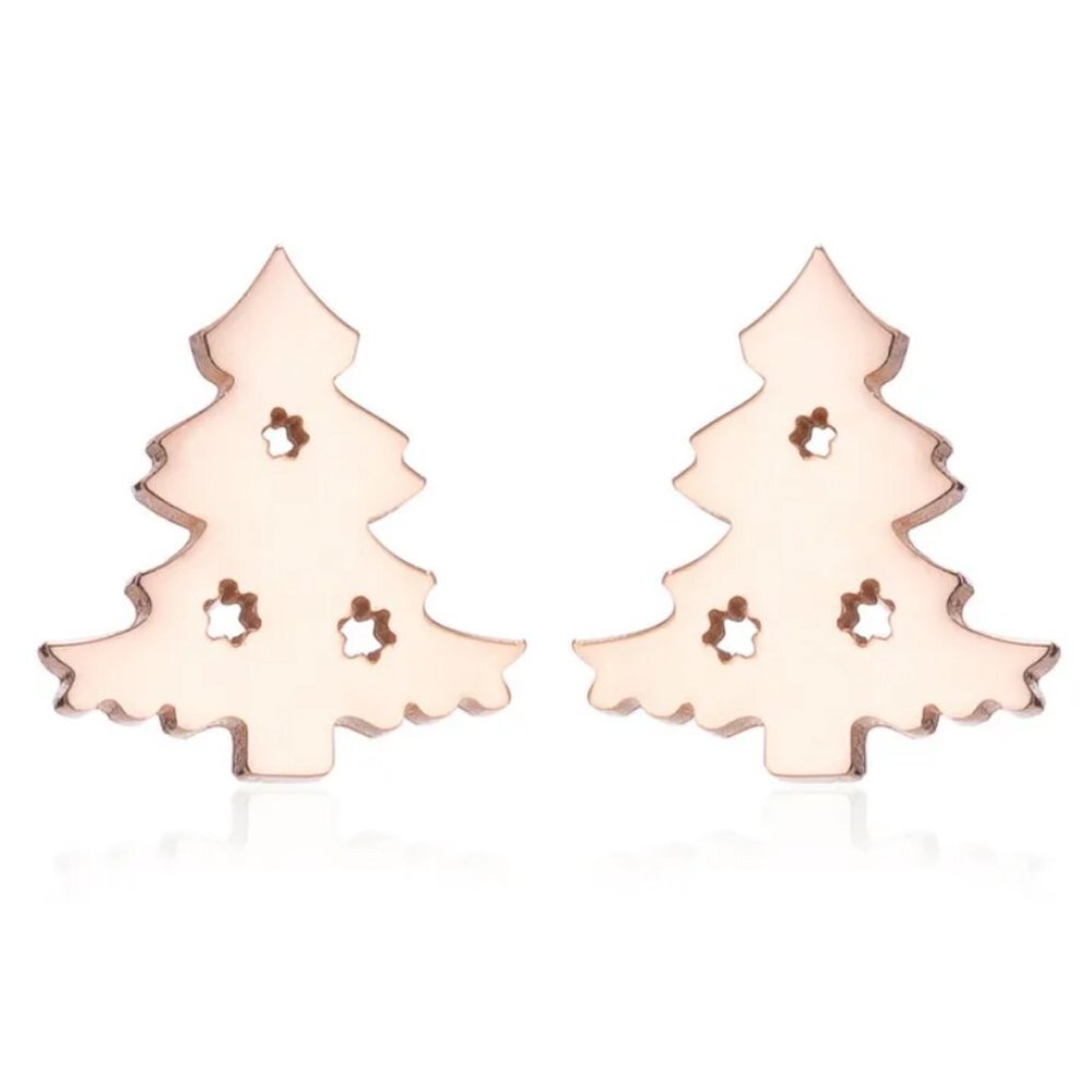 Christmas Tree Earrings ROSE GOLD (110)